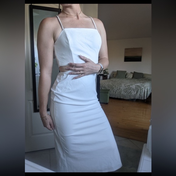 Lulus Only the Good Times White Sleeveless Cutout Midi Dress - Picture 8 of 9